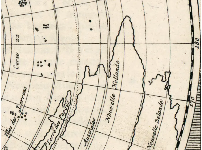 Antique World Map 1715 — Renard, Planisphere — detail 7: nouvelle hollande
