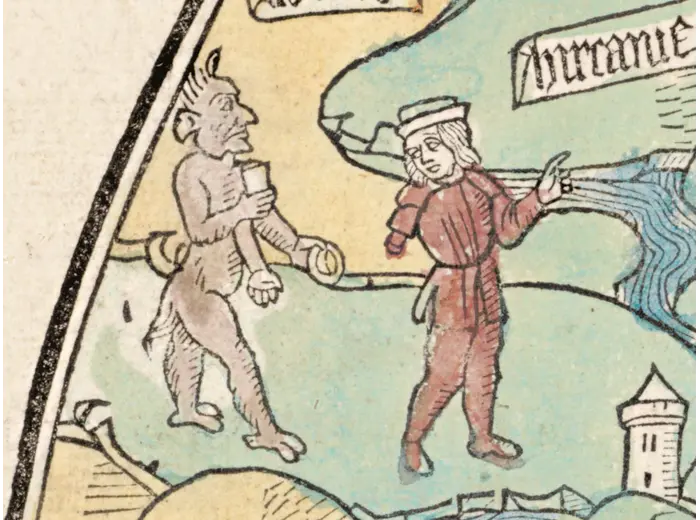 Oude wereldkaart ca. 1488 — Le Rouge, La mer des hystoires — detail 5