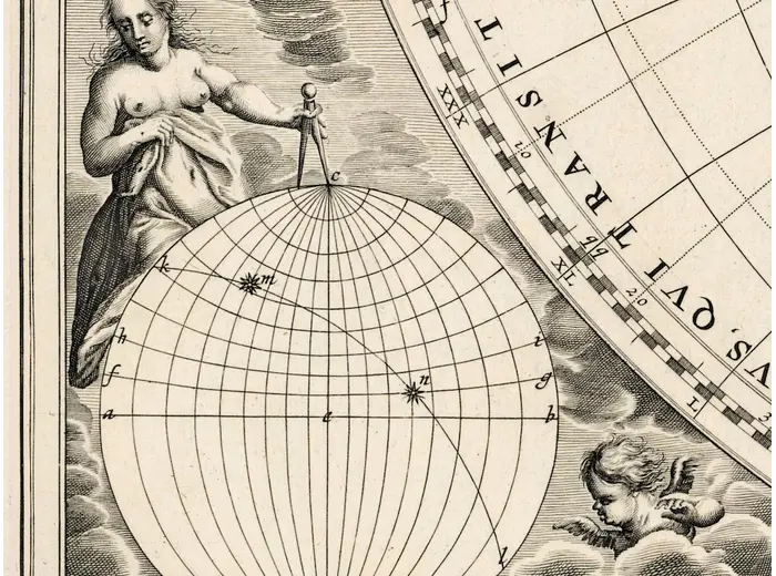 Antique Star Chart 1708 — Haemisphaeria Sphaerarum — detail 5: urania left