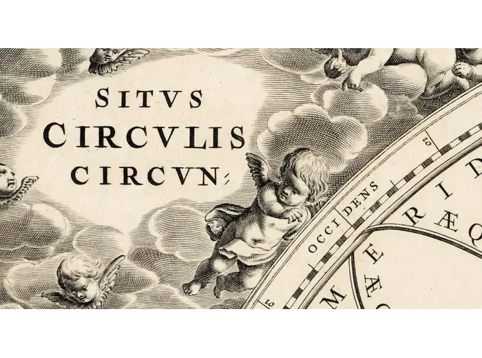 Antique Star Chart 1708 — Situs Terrae, Ptolemaic Heavens — detail 1: title situs