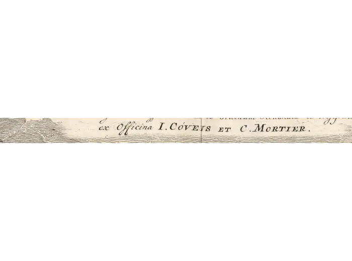 Antique Star Chart 1700 — Allard, Southern Celestial Hemisphere — detail 2: imprint covens mortier