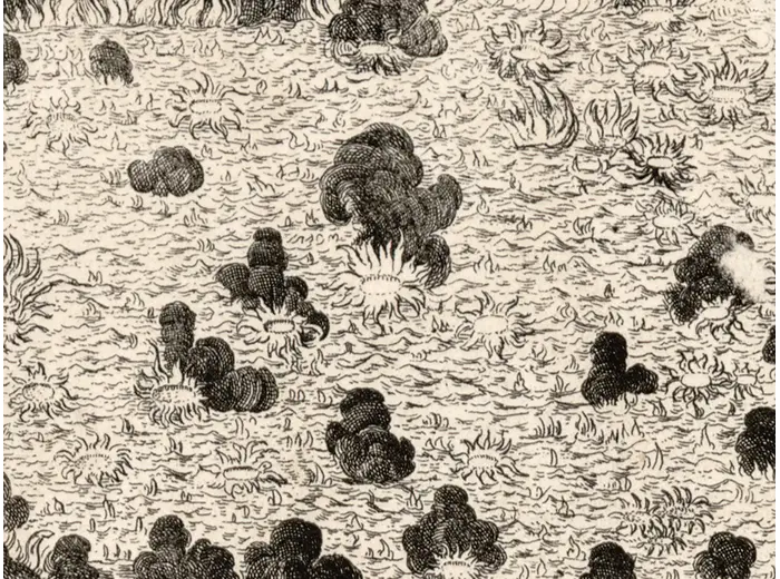 Antique Star Chart 1700 — Allard, Southern Celestial Hemisphere — detail 5: solis observatio