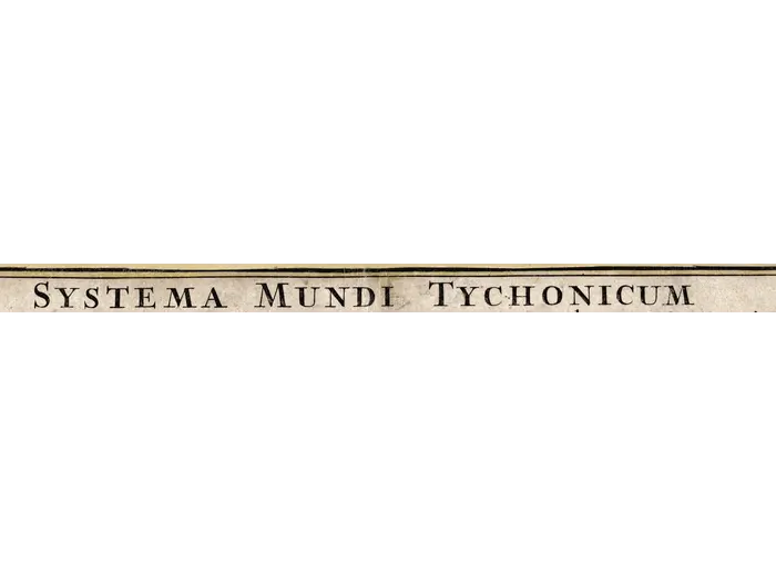 Antique Star Chart 1716 — Homann, Systema Mundi Tychonicum — detail 1: title banner