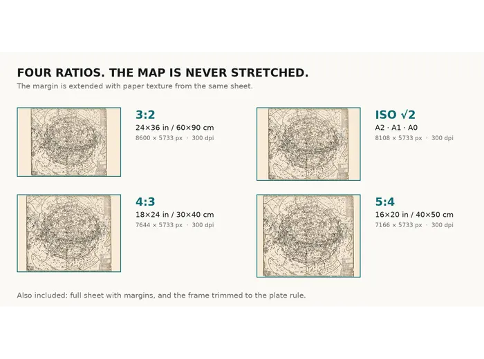 Constellation Map 1909 — Dilks, Stars of the First 5 Magnitudes — print sizes at 300 dpi