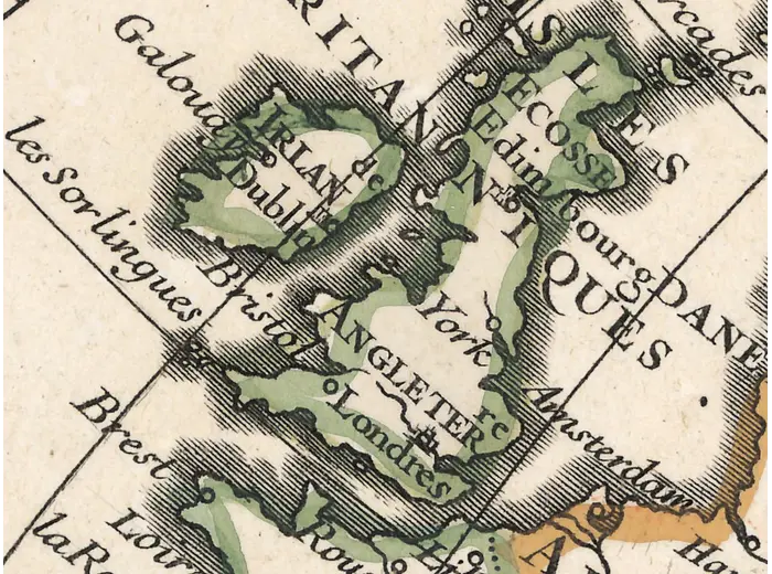 Mapamundi antiguo 1724 — Delisle, Hemisphere Oriental — detalle 3