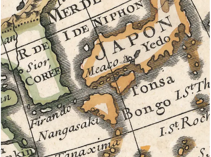 Mapamundi antiguo 1724 — Delisle, Hemisphere Oriental — detalle 4