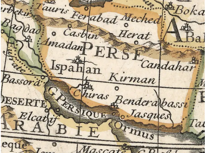 Mapamundi antiguo 1724 — Delisle, Hemisphere Oriental — detalle 6