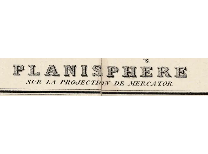 Alte Weltkarte 1873 — Vivien de Saint-Martin, Planisphère, Mercator — Detail 1