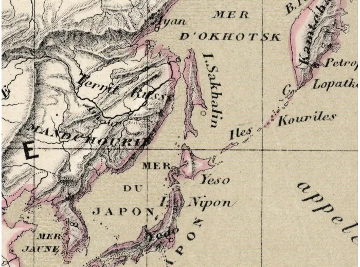 Alte Weltkarte 1873 — Vivien de Saint-Martin, Planisphère, Mercator — Detail 6