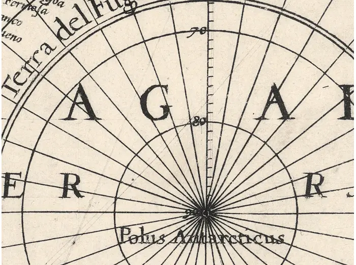 Stara mapa świata 1598 — Plancius, faksymile Wiedera 1927 — detal 3