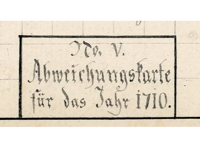 Stara mapa świata 1807 — Hansteen, Abweichungskarten — detal 2