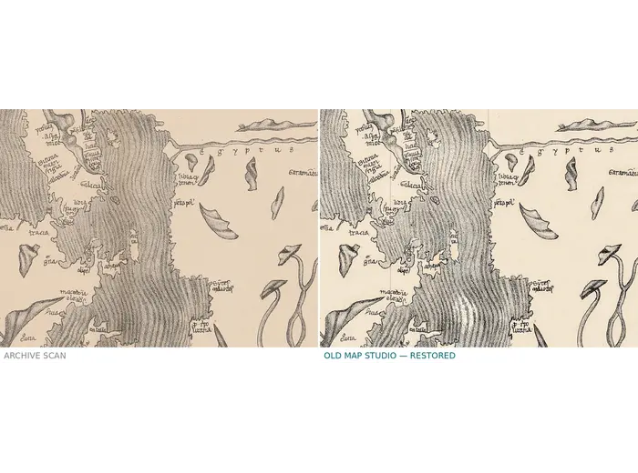 Stara mapa świata — mapa Sanuda, faksymile Jomarda