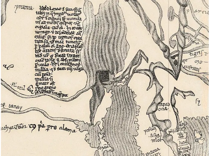 Stara mapa świata — mapa Sanuda, faksymile Jomarda