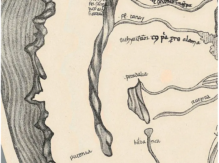 Stara mapa świata — mapa Sanuda, faksymile Jomarda