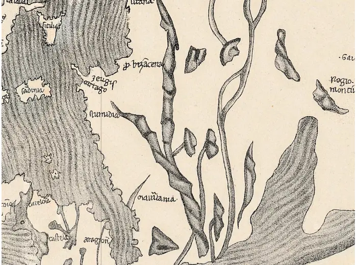 Stara mapa świata — mapa Sanuda, faksymile Jomarda