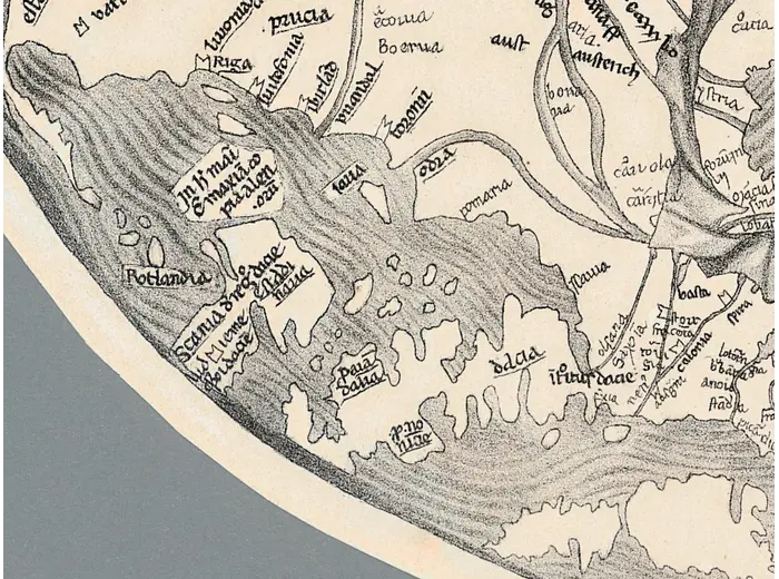 Stara mapa świata — mapa Sanuda, faksymile Jomarda