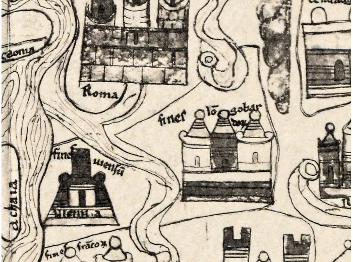 Stara mapa świata — mapa Beatusa Paris II, faksymile Millera 1895, tabl. 2 — detal 3