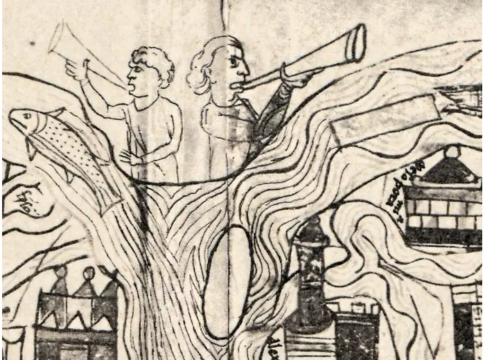 Stara mapa świata — mapa Beatusa Paris II, faksymile Millera 1895, tabl. 2 — detal 5
