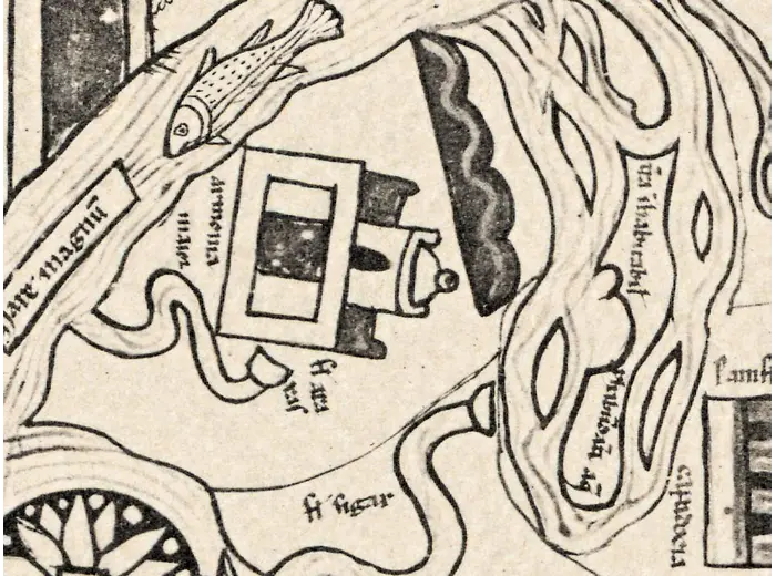 Stara mapa świata — mapa Beatusa Paris II, faksymile Millera 1895, tabl. 2 — detal 7