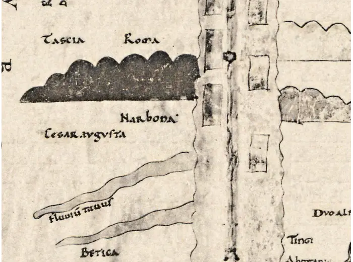 Stara mapa świata — mapa Beatusa z Turynu, faksymile Millera 1895, tabl. 8 — detal 4