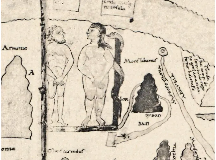 Stara mapa świata — mapa Beatusa z Turynu, faksymile Millera 1895, tabl. 8 — detal 7