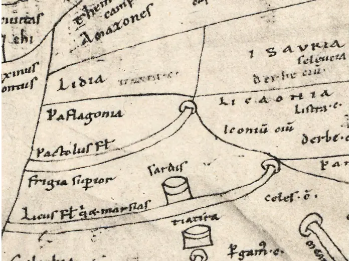 Stara mapa Azji ok. 1150 — mapa Hieronima, faksymile Millera 1895, tabl. 11 — detal 4