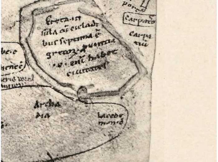 Stara mapa Azji ok. 1150 — mapa Hieronima, faksymile Millera 1895, tabl. 11 — detal 6