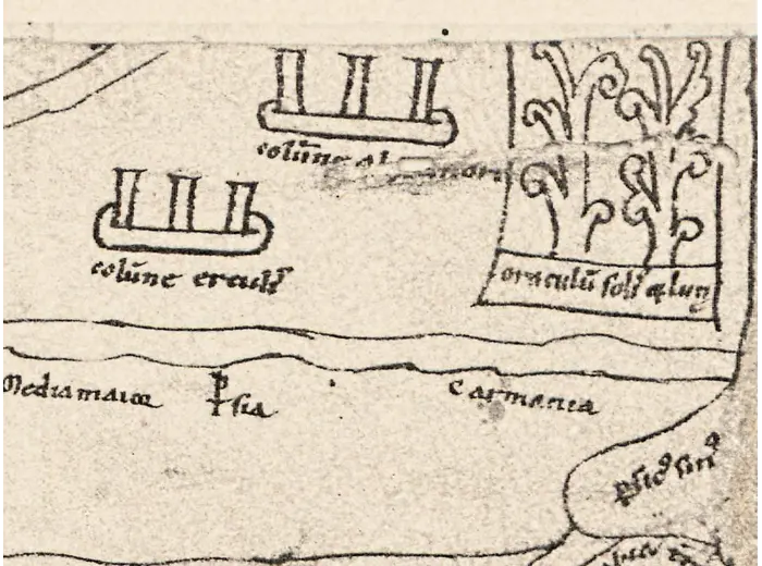 Stara mapa Ziemi Świętej ok. 1150 — Hieronim, faksymile 1895, tabl. 12 — detal 5