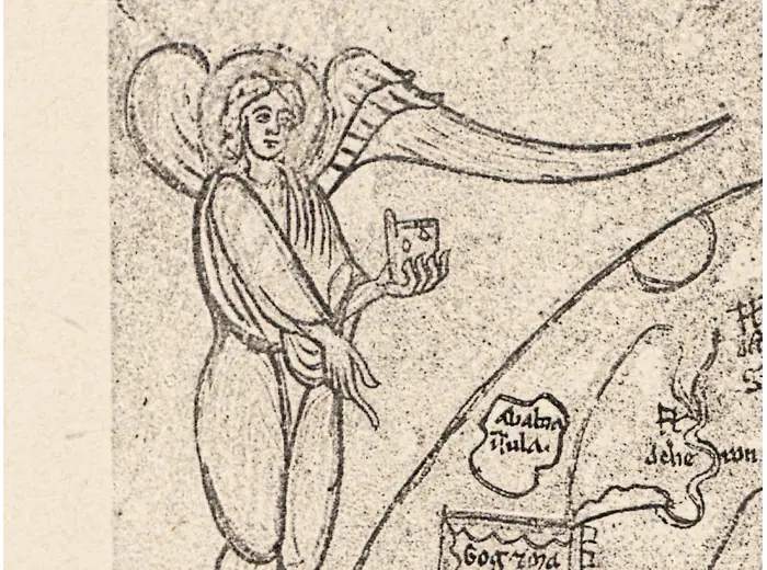 Stara mapa świata ok. 1190 — Sawley, faksymile Millera 1895, tabl. 13 — detal 5