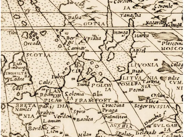 Alte Weltkarte 1570 — Donato Bertelli, Universale Descrittione — Detail 3
