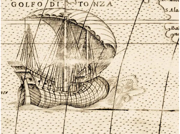 Alte Weltkarte 1570 — Donato Bertelli, Universale Descrittione — Detail 6