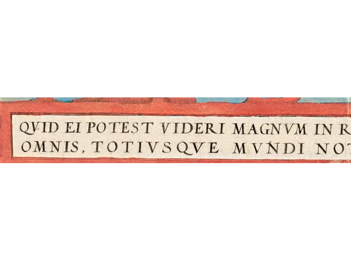 Old World Map 1570 — Ortelius, Typus Orbis Terrarum, Colored — detail 2: cicero quote