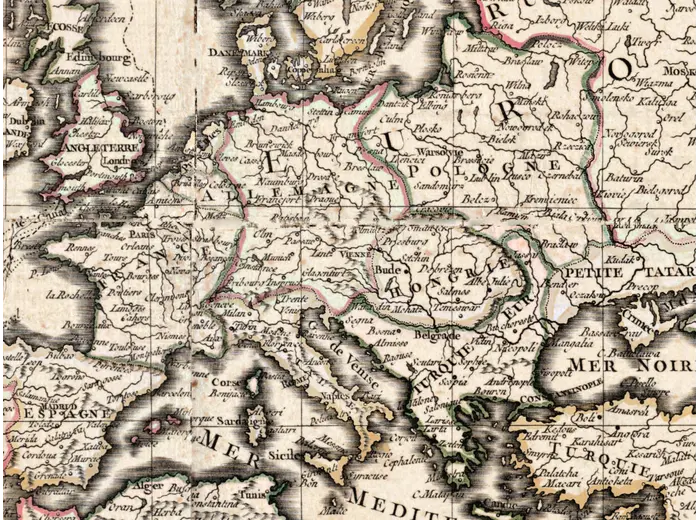 Stara mapa świata 1786 — Delamarche, Mappe Monde z podróżami Cooka — detal 3