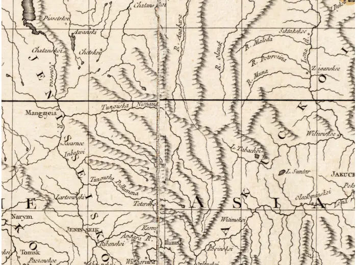 Stara mapa świata 1786 — Delamarche, Mappe Monde z podróżami Cooka — detal 6
