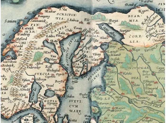 Oude kaart van Europa 1570 — Ortelius, Europae — detail 3