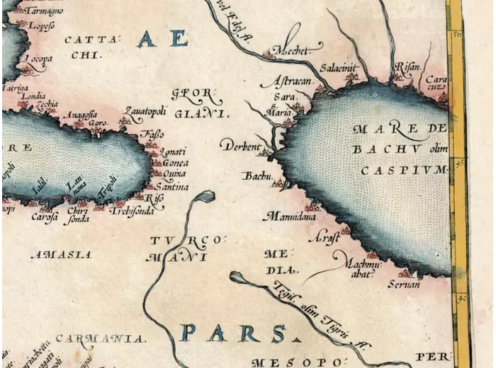 Oude kaart van Europa 1570 — Ortelius, Europae — detail 7