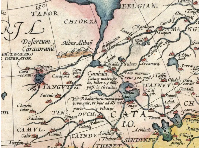 Oude kaart van Azië 1570 — Ortelius, Asiae Nova Descriptio — detail 3