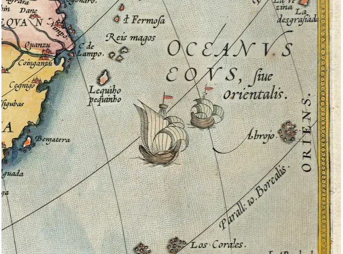 Oude kaart van Azië 1570 — Ortelius, Asiae Nova Descriptio — detail 5
