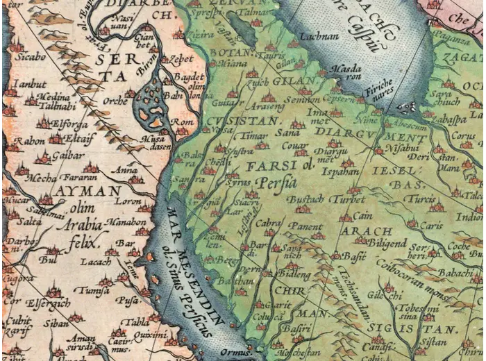 Oude kaart van Azië 1570 — Ortelius, Asiae Nova Descriptio — detail 6