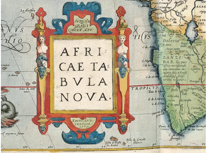 Oude kaart van Afrika 1570 — Ortelius, Africae Tabula Nova — detail 1
