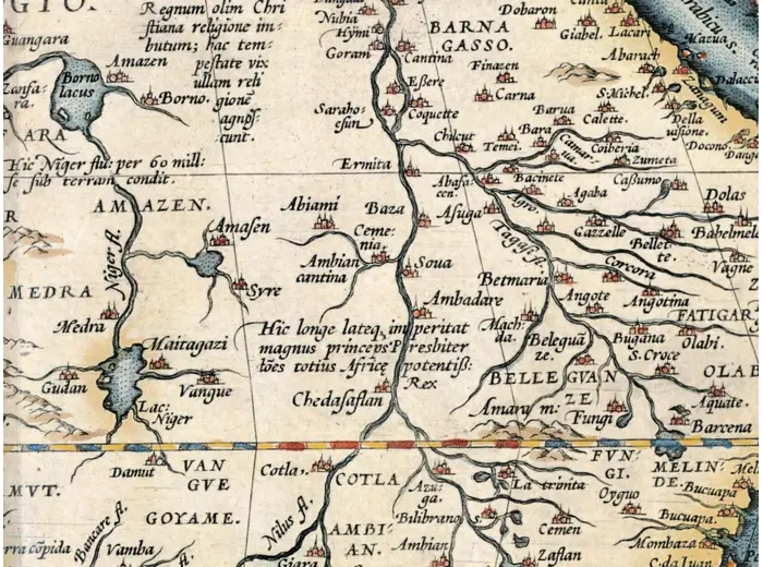 Oude kaart van Afrika 1570 — Ortelius, Africae Tabula Nova — detail 3