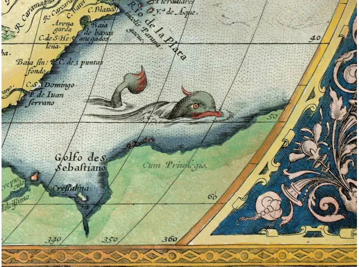 Oude kaart van Amerika 1570 — Ortelius, Americae sive Novi Orbis — detail 2