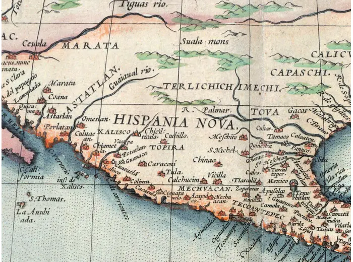 Oude kaart van Amerika 1570 — Ortelius, Americae sive Novi Orbis — detail 6